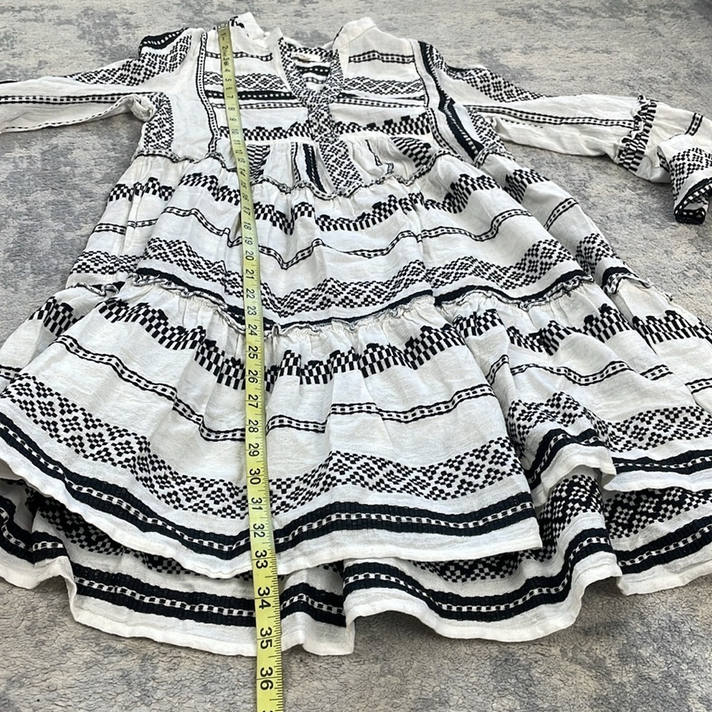New Elan Cotton Cover Up Babydoll Mini Dress Swim Resort Black White Sz XS - Picture 12 of 15